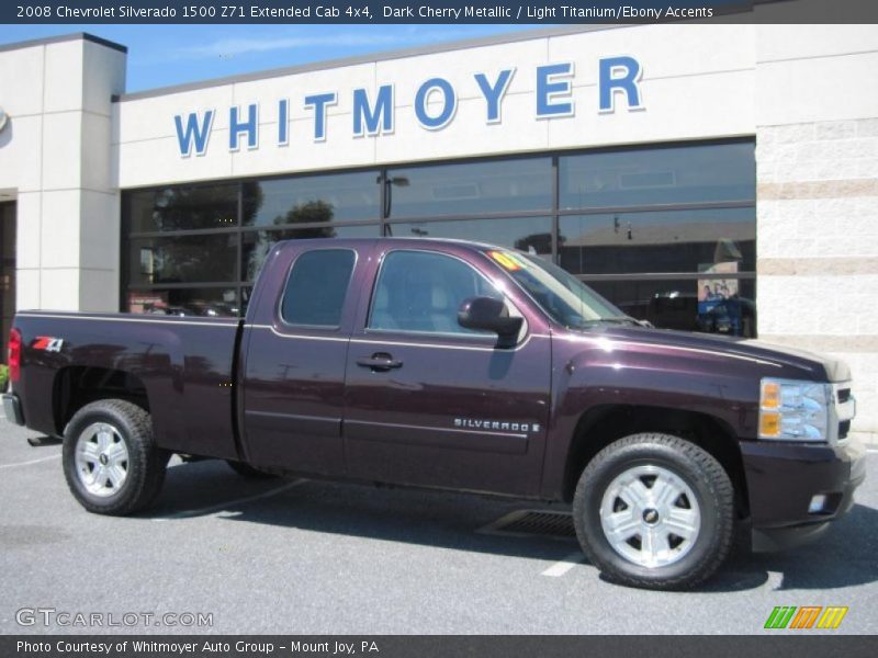 Dark Cherry Metallic / Light Titanium/Ebony Accents 2008 Chevrolet Silverado 1500 Z71 Extended Cab 4x4