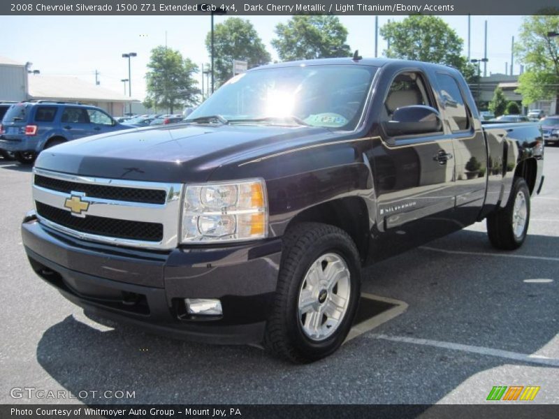 Dark Cherry Metallic / Light Titanium/Ebony Accents 2008 Chevrolet Silverado 1500 Z71 Extended Cab 4x4