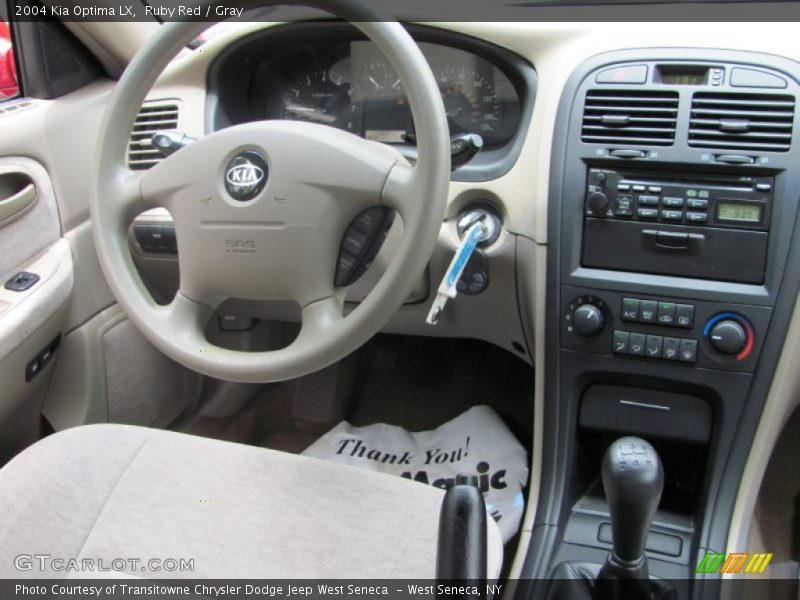 Ruby Red / Gray 2004 Kia Optima LX