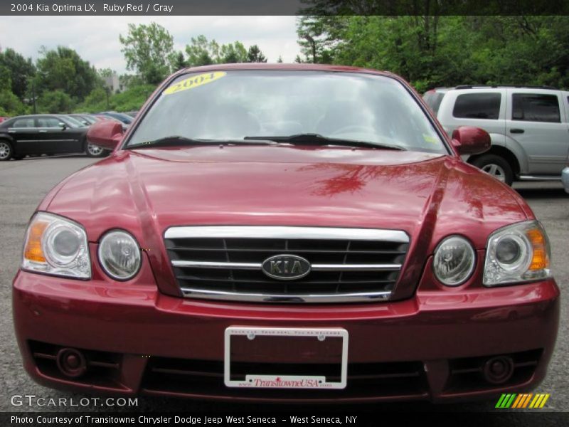 Ruby Red / Gray 2004 Kia Optima LX