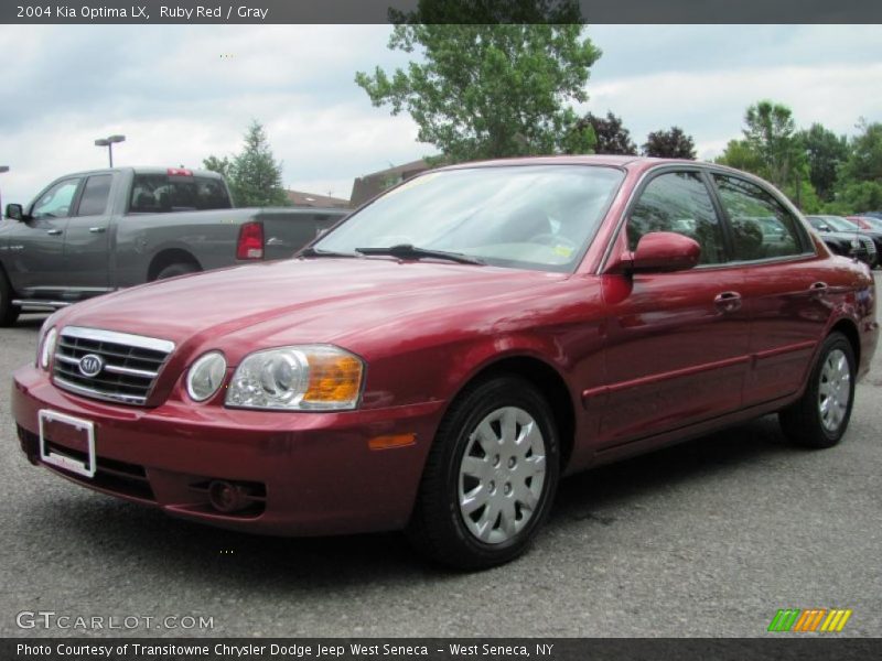 Ruby Red / Gray 2004 Kia Optima LX