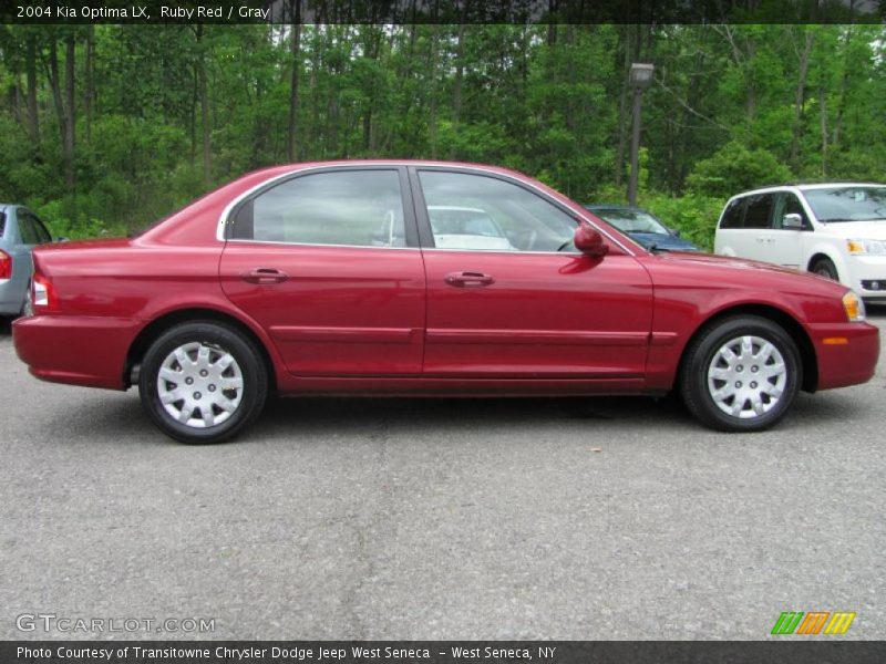 Ruby Red / Gray 2004 Kia Optima LX