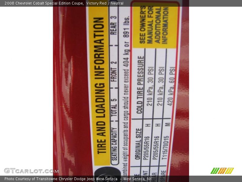 Victory Red / Neutral 2008 Chevrolet Cobalt Special Edition Coupe