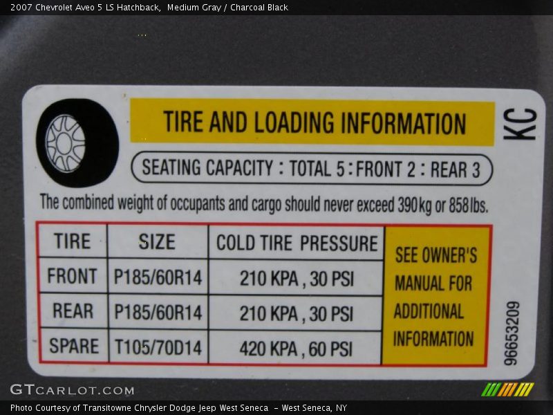 Medium Gray / Charcoal Black 2007 Chevrolet Aveo 5 LS Hatchback