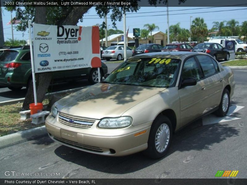 Light Driftwood Metallic / Neutral Beige 2003 Chevrolet Malibu Sedan