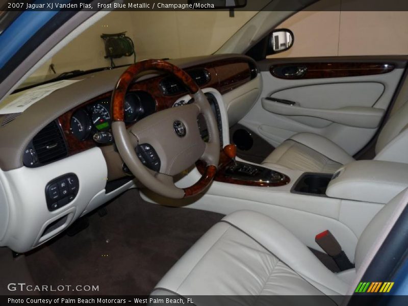 Frost Blue Metallic / Champagne/Mocha 2007 Jaguar XJ Vanden Plas