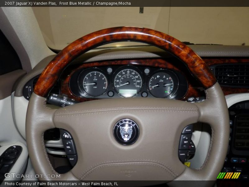 Frost Blue Metallic / Champagne/Mocha 2007 Jaguar XJ Vanden Plas