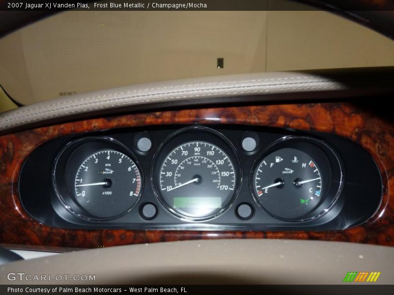 Frost Blue Metallic / Champagne/Mocha 2007 Jaguar XJ Vanden Plas