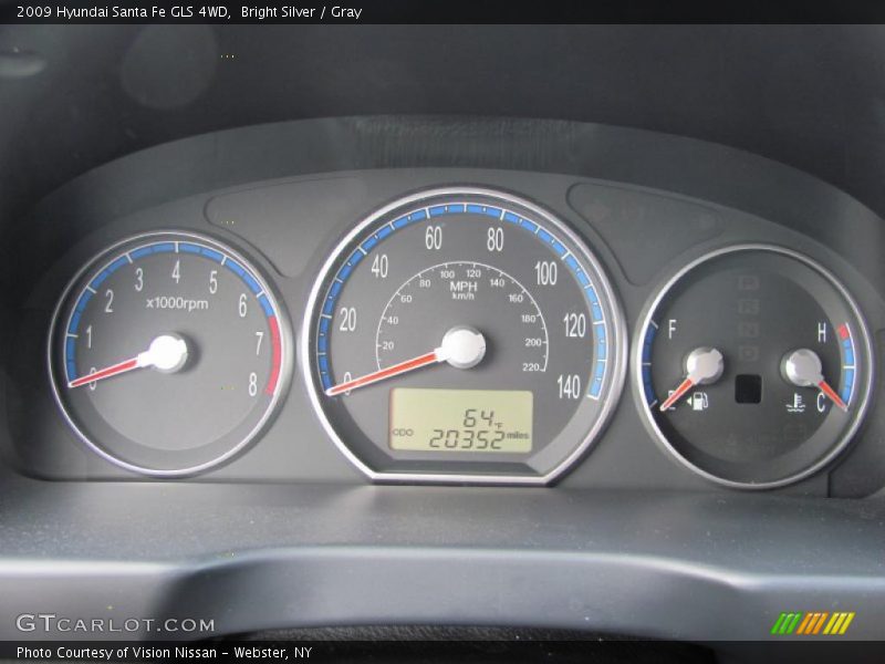 Bright Silver / Gray 2009 Hyundai Santa Fe GLS 4WD