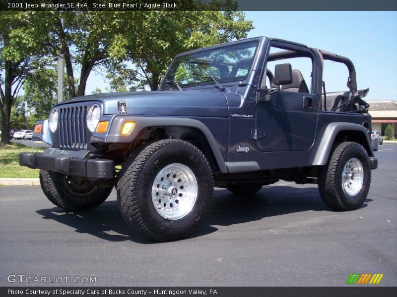 Steel Blue Pearl / Agate Black 2001 Jeep Wrangler SE 4x4