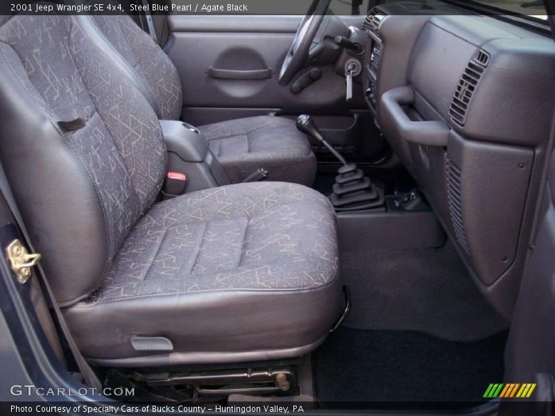 Steel Blue Pearl / Agate Black 2001 Jeep Wrangler SE 4x4