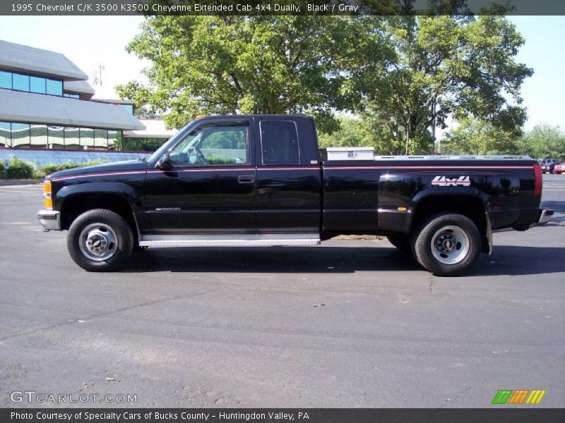 Black / Gray 1995 Chevrolet C/K 3500 K3500 Cheyenne Extended Cab 4x4 Dually
