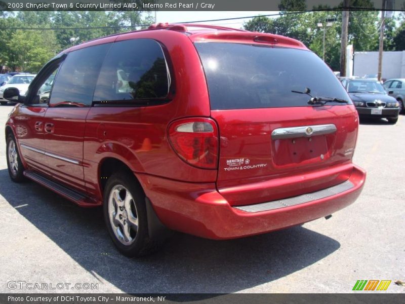 Inferno Red Pearl / Gray 2003 Chrysler Town & Country Limited AWD