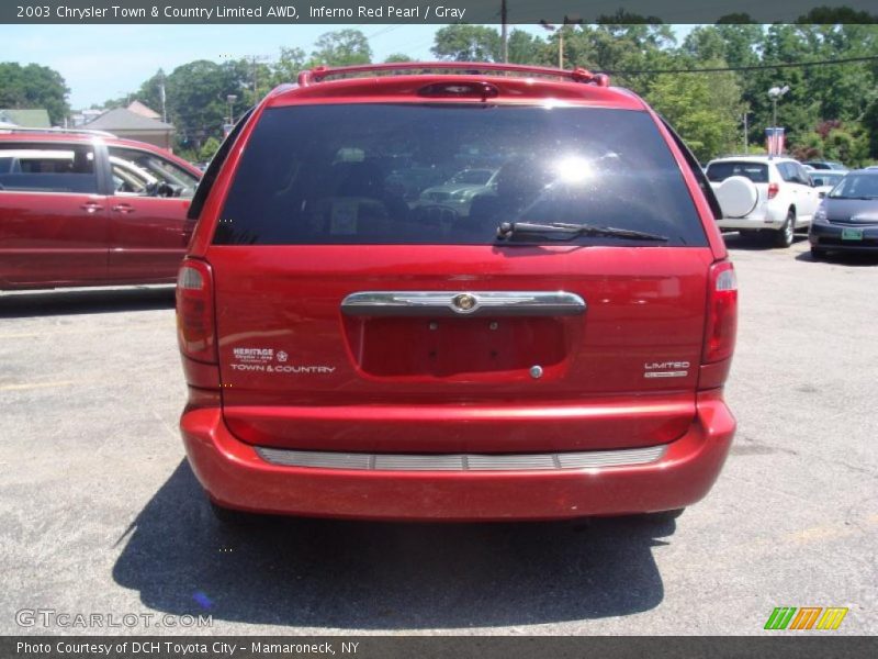 Inferno Red Pearl / Gray 2003 Chrysler Town & Country Limited AWD