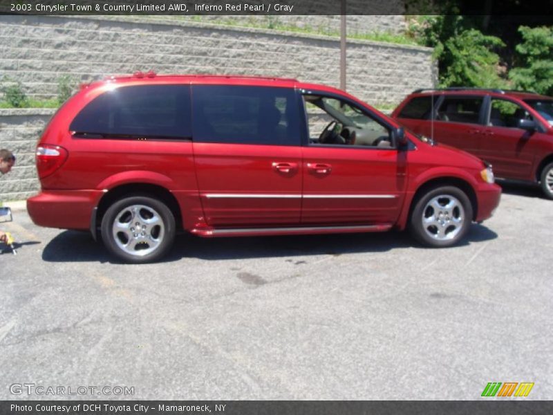 Inferno Red Pearl / Gray 2003 Chrysler Town & Country Limited AWD