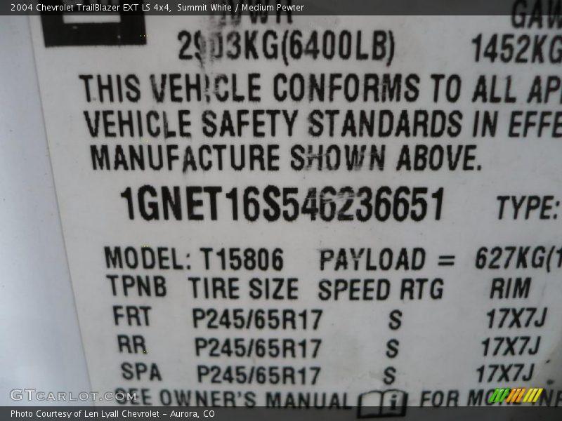 Summit White / Medium Pewter 2004 Chevrolet TrailBlazer EXT LS 4x4