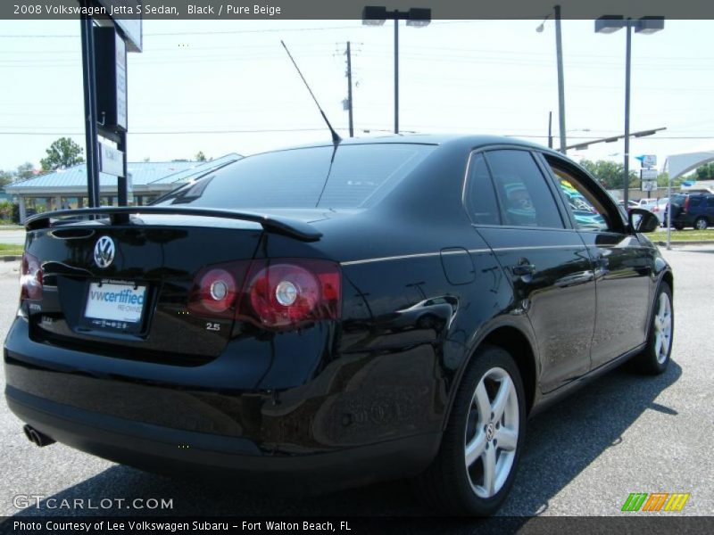Black / Pure Beige 2008 Volkswagen Jetta S Sedan
