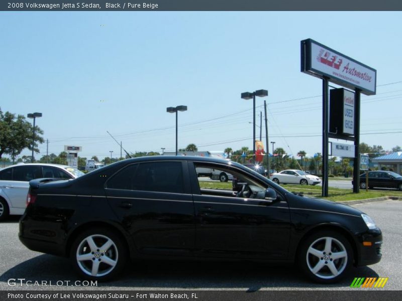Black / Pure Beige 2008 Volkswagen Jetta S Sedan