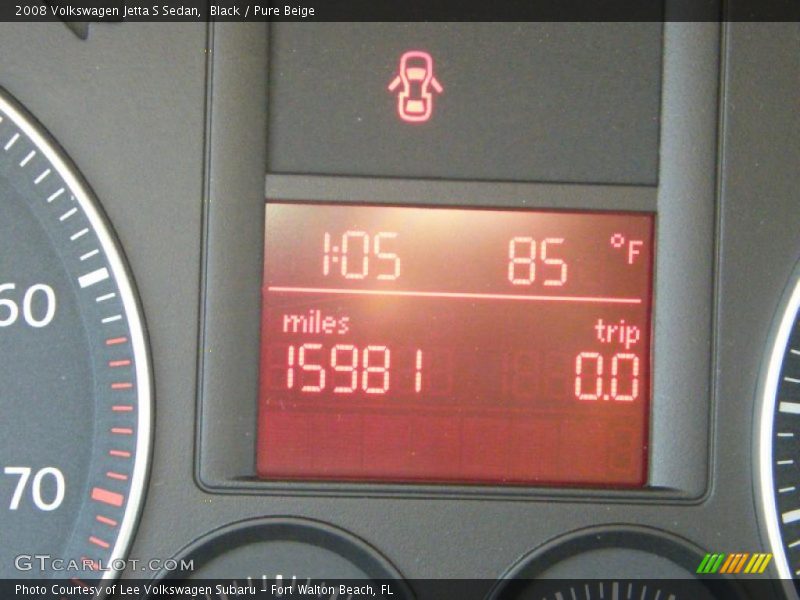 Black / Pure Beige 2008 Volkswagen Jetta S Sedan