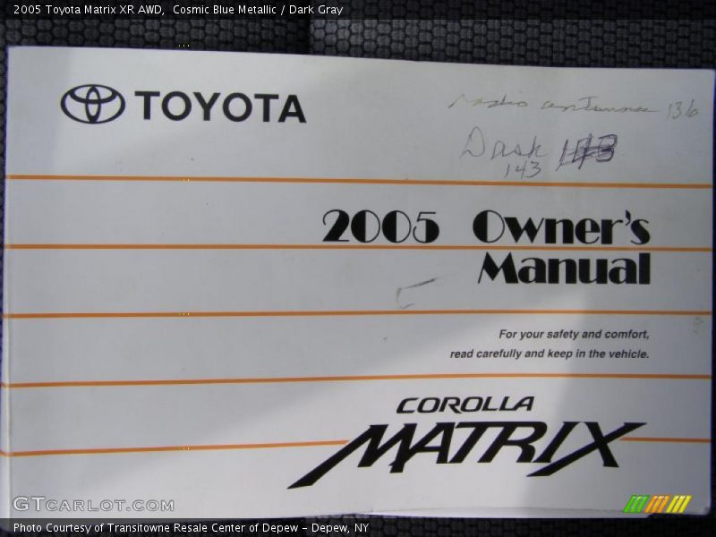 Cosmic Blue Metallic / Dark Gray 2005 Toyota Matrix XR AWD