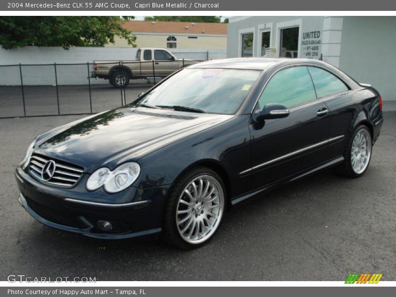 Capri Blue Metallic / Charcoal 2004 Mercedes-Benz CLK 55 AMG Coupe