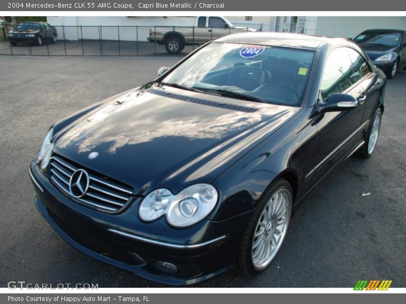 Capri Blue Metallic / Charcoal 2004 Mercedes-Benz CLK 55 AMG Coupe