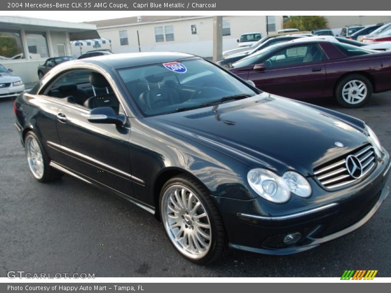 Capri Blue Metallic / Charcoal 2004 Mercedes-Benz CLK 55 AMG Coupe