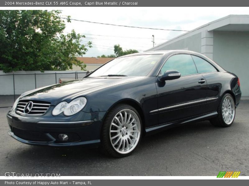 Capri Blue Metallic / Charcoal 2004 Mercedes-Benz CLK 55 AMG Coupe