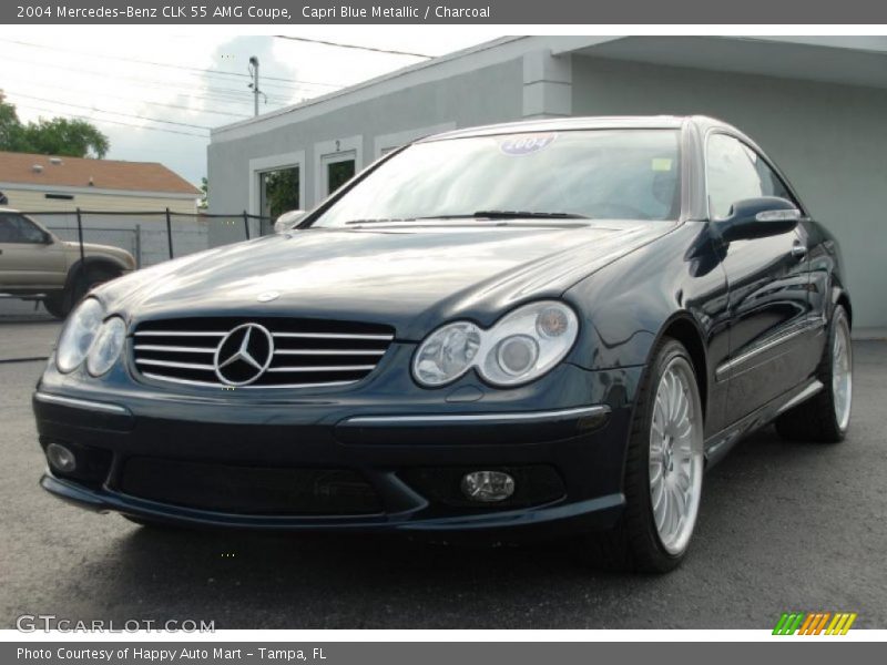 Capri Blue Metallic / Charcoal 2004 Mercedes-Benz CLK 55 AMG Coupe