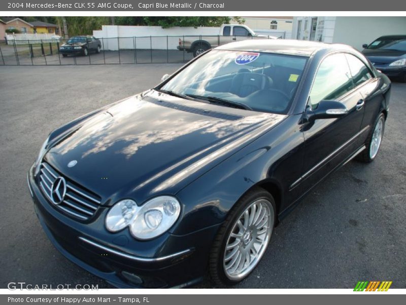 Capri Blue Metallic / Charcoal 2004 Mercedes-Benz CLK 55 AMG Coupe