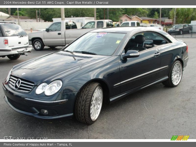 Capri Blue Metallic / Charcoal 2004 Mercedes-Benz CLK 55 AMG Coupe