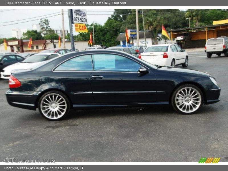 Capri Blue Metallic / Charcoal 2004 Mercedes-Benz CLK 55 AMG Coupe