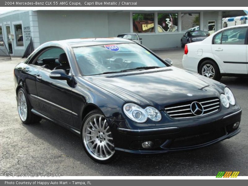 Capri Blue Metallic / Charcoal 2004 Mercedes-Benz CLK 55 AMG Coupe
