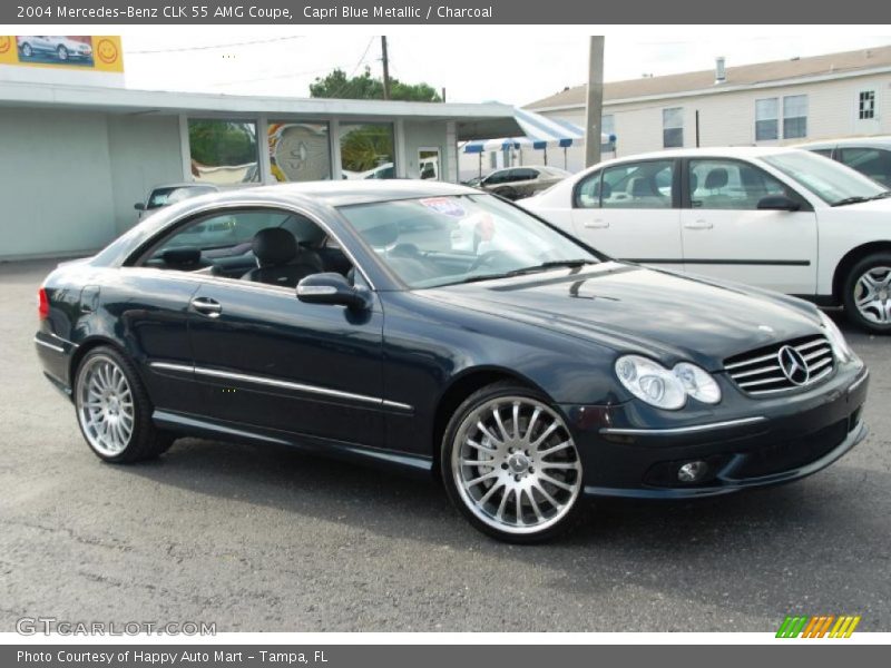 Capri Blue Metallic / Charcoal 2004 Mercedes-Benz CLK 55 AMG Coupe