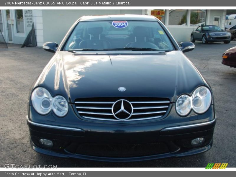 Capri Blue Metallic / Charcoal 2004 Mercedes-Benz CLK 55 AMG Coupe