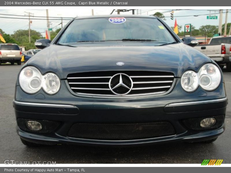 Capri Blue Metallic / Charcoal 2004 Mercedes-Benz CLK 55 AMG Coupe