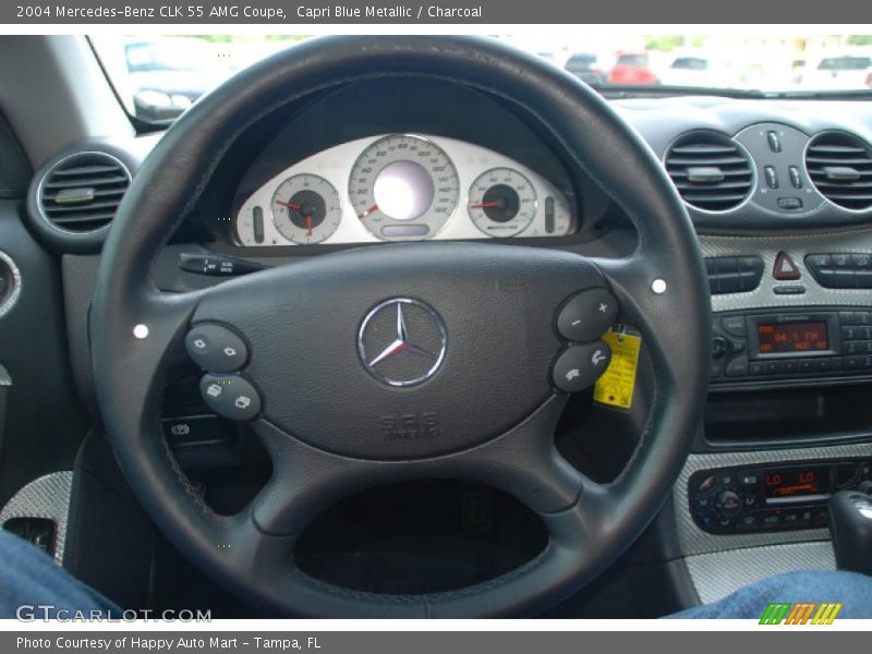 Capri Blue Metallic / Charcoal 2004 Mercedes-Benz CLK 55 AMG Coupe