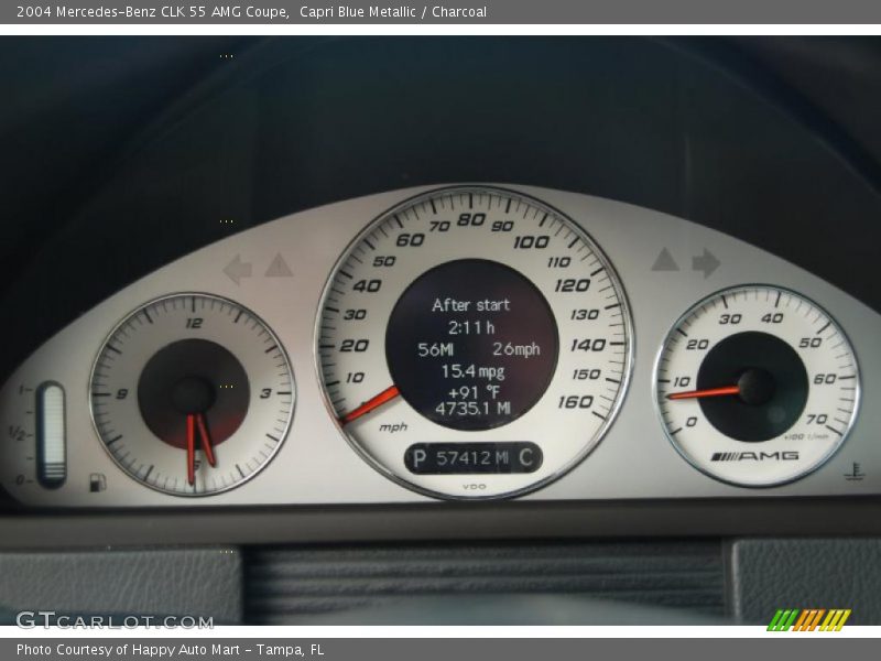 Capri Blue Metallic / Charcoal 2004 Mercedes-Benz CLK 55 AMG Coupe