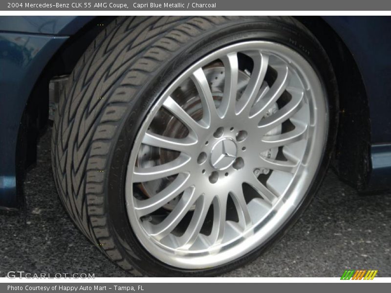 Capri Blue Metallic / Charcoal 2004 Mercedes-Benz CLK 55 AMG Coupe