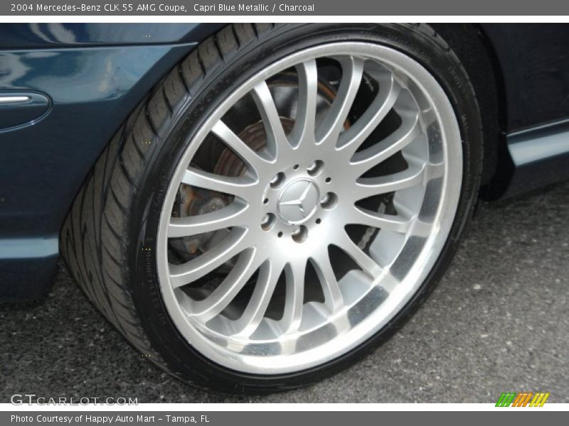 Capri Blue Metallic / Charcoal 2004 Mercedes-Benz CLK 55 AMG Coupe