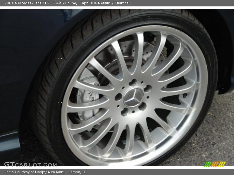 Capri Blue Metallic / Charcoal 2004 Mercedes-Benz CLK 55 AMG Coupe