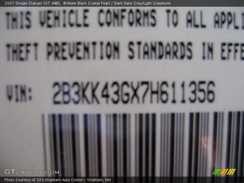 Brilliant Black Crystal Pearl / Dark Slate Gray/Light Graystone 2007 Dodge Charger SXT AWD