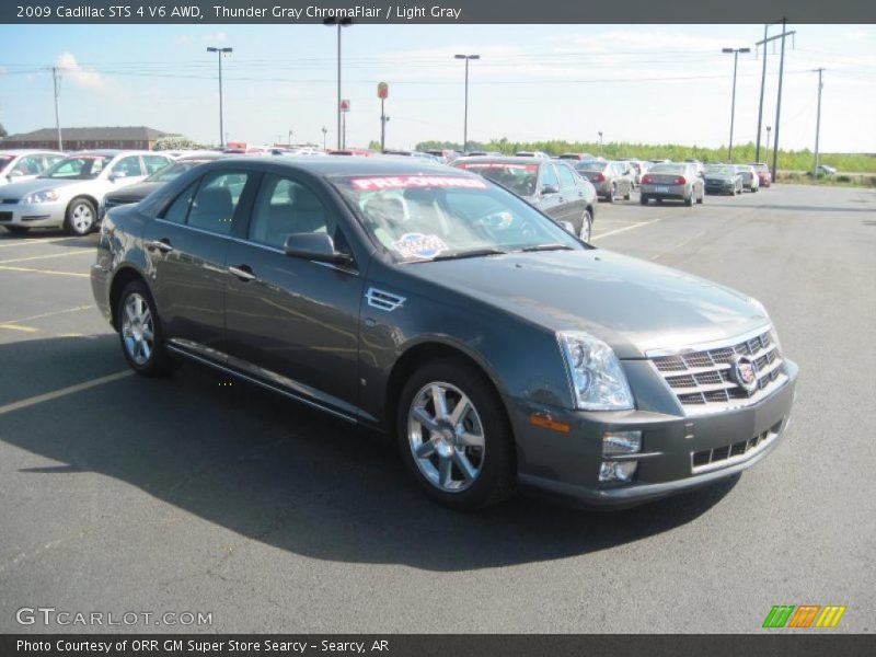 Thunder Gray ChromaFlair / Light Gray 2009 Cadillac STS 4 V6 AWD