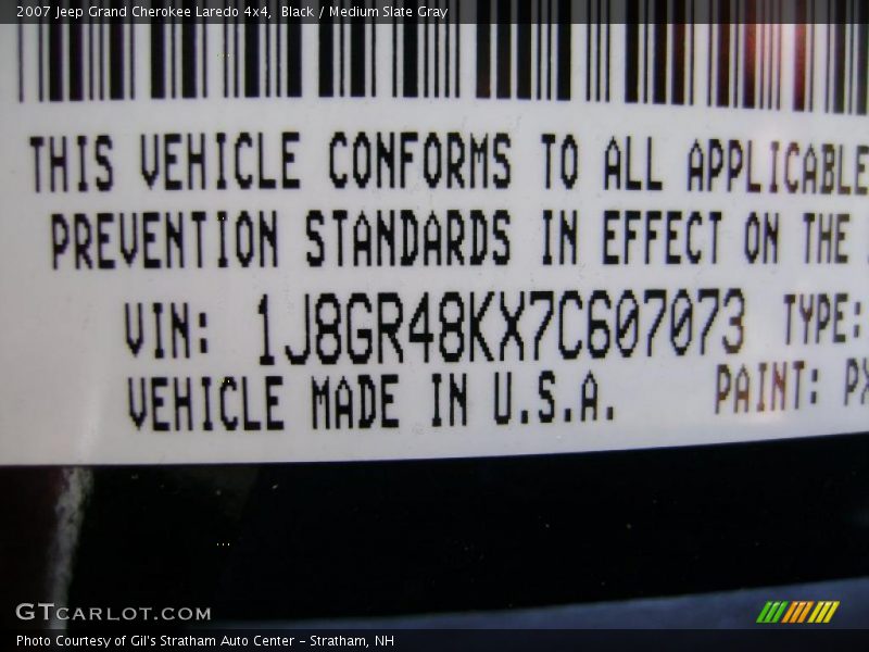 Black / Medium Slate Gray 2007 Jeep Grand Cherokee Laredo 4x4