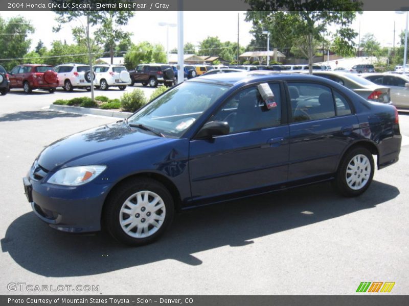 Eternal Blue Pearl / Gray 2004 Honda Civic LX Sedan