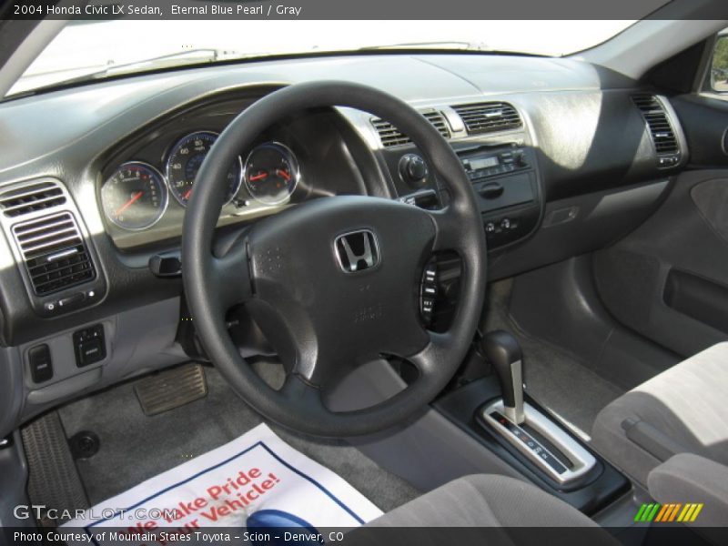 Eternal Blue Pearl / Gray 2004 Honda Civic LX Sedan