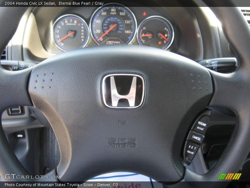 Eternal Blue Pearl / Gray 2004 Honda Civic LX Sedan