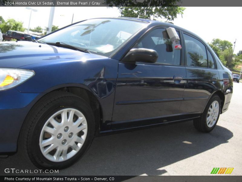 Eternal Blue Pearl / Gray 2004 Honda Civic LX Sedan