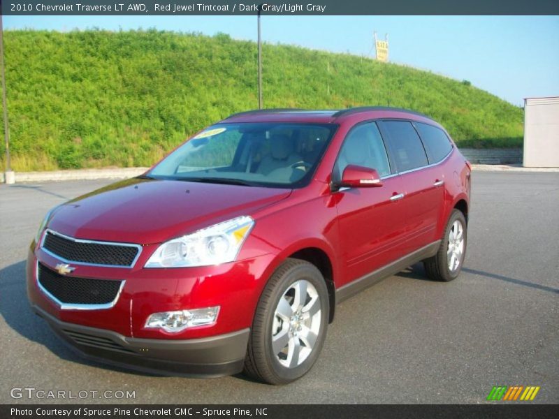 Red Jewel Tintcoat / Dark Gray/Light Gray 2010 Chevrolet Traverse LT AWD