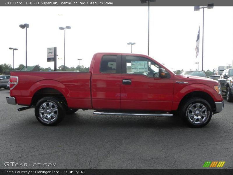 Vermillion Red / Medium Stone 2010 Ford F150 XLT SuperCab